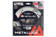 Диск алмазный 180x22,2x2,6x8 турбо с боковой защитой по бетону кирпичу METALLICA Ultra 900369