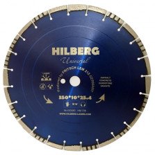 Диск алмазный 350х25,4х3,2х10 сегментный-Турбо Асфальт Бетон Гранит Hilberg Universal HM708