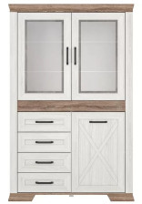 Шкаф "Марсель" REG2W1D4S Ясень снежный/Дуб сонома темный 182,5х116,3х45,4см