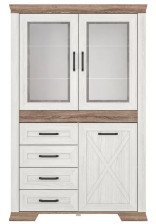 Шкаф "Марсель" REG2W1D4S Ясень снежный/Дуб сонома темный 182,5х116,3х45,4см