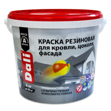 Краска резиновая для кровли, цоколя и фасада белая база А 6кг Dali