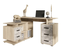 Стол компьютерный Неаполь-1 Бетон светлый/Дуб сонома