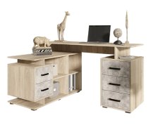 Стол компьютерный Неаполь-1 Бетон светлый/Дуб сонома