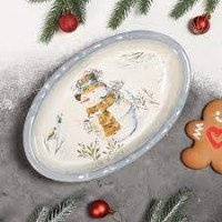 Блюдо для запекания 28х17х4,9 см Рождественский снеговик 6249598