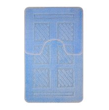 Коврики для ванной комнаты CАНАКС Classic Uni Квадраты (2шт) 55х90см 55х45см голубой 00282