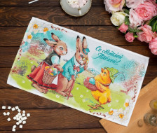 Полотенце рогожка Со светлой пасхой! Доляна 35х60