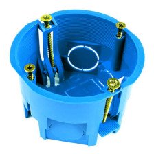 Коробка установочная с/у С3Е3 КК синяя для г/к 68х45мм IP20 с кабель-каналом