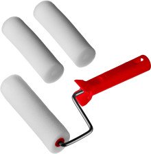 Набор Валик поролоновый мини  с 2 шубками 40/140мм 0363-14