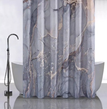 Штора для ванной комнаты 180х180см САНАКС СЕРЫЕ РАЗВОДЫ без колец 01-93