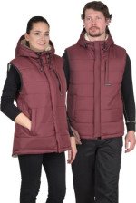 Жилет утеплённый Зодиак, бордовый, с подкладкой, размер 48-50