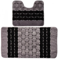 Комплект ковриков для ванной комнаты BANYOLIN SILVER из 2 шт 60х100/50х60см 11мм (черный) 1/25