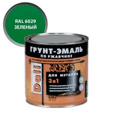 Грунт-эмаль по ржавчине гладкая зеленая RAL 6029 (0,75л) Dali