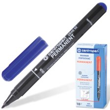 Маркер перманентный нестираемый 1 мм Centropen 2846 тонкий синий 