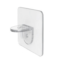 Полкодержатель самоклеющейся 60х60мм, прозрачный, 10 кг на пару