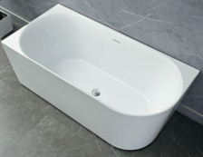 Ванна акриловая MELADO AZ-7006R-17W 170х80х58 пристенная, правая, с сифоном и металлическими ножками