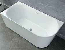 Ванна акриловая MELADO AZ-7006R-17W 170х80х58 пристенная, правая, с сифоном и металлическими ножками