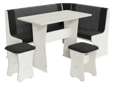 Кухонный уголок "Гамма" тип2 Дуб крафт белый/тк темно-серая/серая