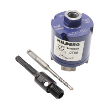 Коронка алмазная по армированному бетону SDS+/M16 68х65мм в сборе безудар Hilberg Laser Magnet HMM68