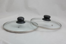 Крышка стеклянная 26 см с металлическим ободком и пластмассовой ручкой 848-017