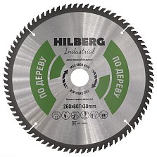 Диск пильный 260х30мм 80Т Hilberg Industrial TRIO DIAMOND HW261