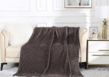 Плед велсофт в чемодане Orrizonte 011-OТ коричневый Cleo Размер: 150х200