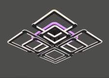 Люстра SR 3088/4+4 BK+RGB L560 x W560 x H130 236W 3000K-6500K 3.1кг