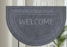 Коврик влаговпитывающий Welcome 60х90см полукруг (серый)