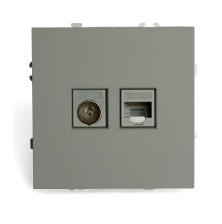 Розетка TV+ компьютерная RJ-45 Эмили RST00-5106-10 платиново-серый