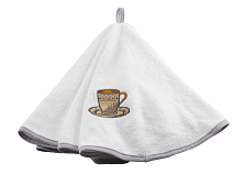 Полотенце кухонное круглое махровое VAROL Размер: 45 см диаметр, Цвет: Белый