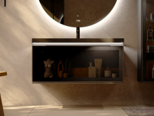 Тумба с раковиной Notte -100 подвесная, Антрацит