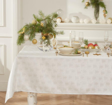 Скатерть Этель "Серебряные ёлочки" Цвет: Белый, Размер: 150х220