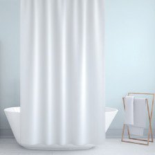Штора для ванной комнаты 180х200см JACKLINE BS-0010 White с люверсами, полиэстер, белая