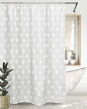 Штора для ванной комнаты 180x180см HEART (grey) ch14164-1