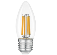 Лампа светодиодная Е27 20W/6500 свеча прозрачная филам 661511