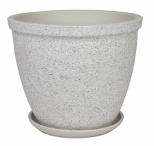 Горшок керамический с поддоном В/О Бежевый камень №7 d32см h28см 18л