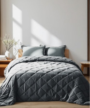 Покрывало велюр 260х240 Silk velvet серо-голубой Этель