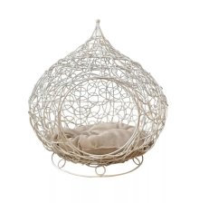 Домик для животных Кокон белый, подушка бежевая 25020101