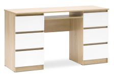 Стол 6 ящиков Челси Белый глянец/Дуб сонома