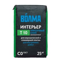 Клей плиточный Интерьер Т10 (25кг) ВОЛМА