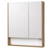 Зеркало со шкафчиком Сканди-70 белый/дуб рустикальный 