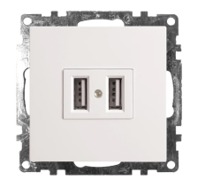 Розетка USB 2-м скрытой установки Катрин GLS10-7115-01 белый