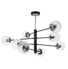 Светильник 120210/8 BK+CH 8x40W E27 черный/хром