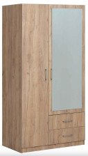 Шкаф 2-х дверный с зеркалом Дуб крафт золотой/Дуб крафт золотой (1005х560х1990)