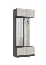 Прихожая Роджина Графит/Дуб крафт белый