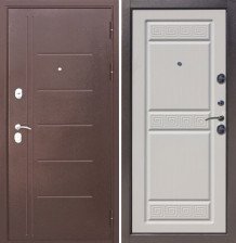 Дверь входная Трио Медный антик/ясень белый 960х2050 Левая 10см