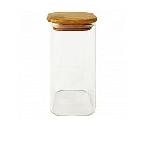 Банка для сыпучих продуктов стекло квадрат 350 мл бамбук кр Студия TM Appetite BM2012-5S