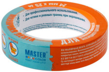 Лента малярная 24мм х 25м бумажная для деликатных поверхностей MASTER COLOR 30-6132