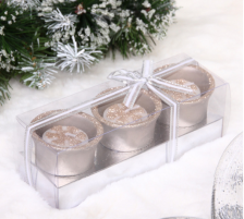 Свечи Новогодние Снежинки 17х6х6 см шампань 221-104