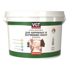 Краска ВД-АК-1180 для наружных и внутренних работ белая (1,5кг) ВГТ