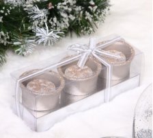 Свечи Новогодние Снежинки 17х6х6 см шампань 221-104